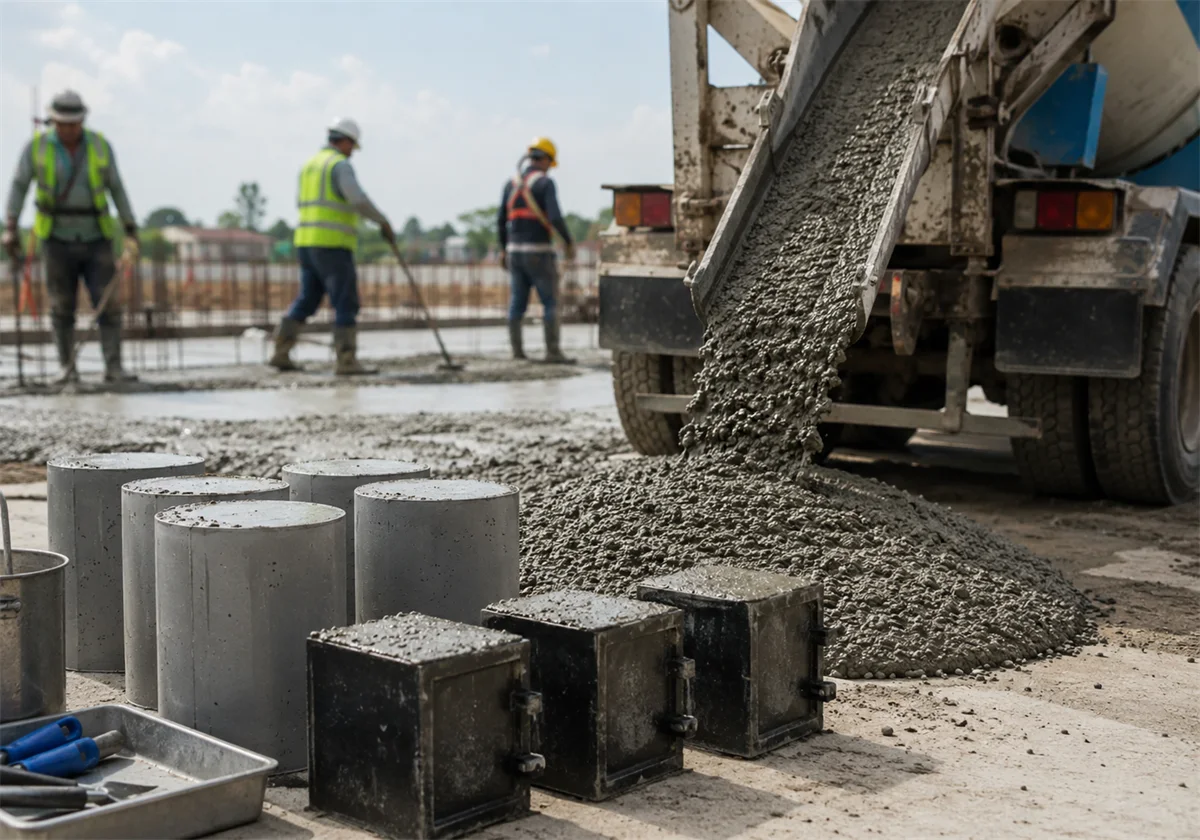Taze beton çökme (slump) deneyi TS EN 12350-2 — DNZ Grup Yapı Laboratuvarı